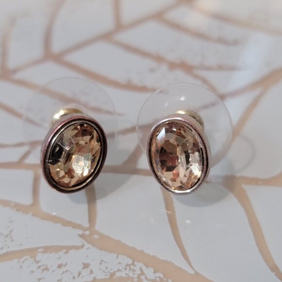 Crystal Stud Earrings Sparkly Elegant Feminine Vintage Wedding Prom - Picture 3 of 9